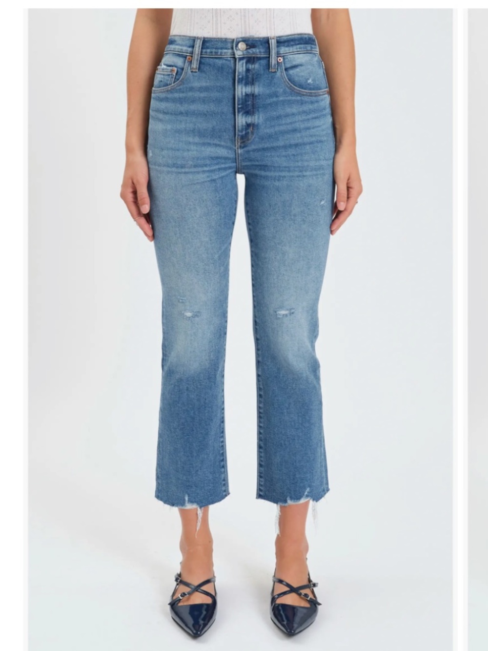 DAZE Shy Girl High Waist Crop Flare Jeans